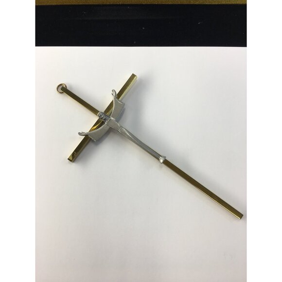 Vintage Mid Century Crucifix Jesus On Cross Metal Wall Hanging Decor 8.5'' Tall - Picture 11 of 14